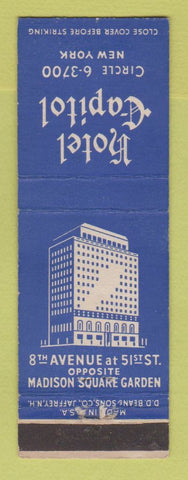 Matchbook Cover - Hotel Capitol New York City