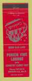 Matchbook Cover - Punkin Vine Lounge liquor bar Bishopville OH