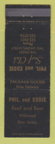 Matchbook Cover - Phil and Eddie Surf Club Wildwood NJ WEAR