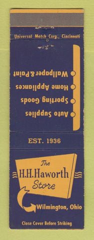Matchbook Cover - HH Haworth Store Sporting Goods Appliance Wilmington OH