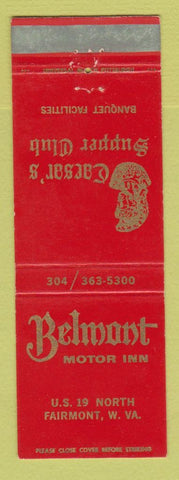 Matchbook Cover - Belmont Motor Inn Fairmont WV Caesar's Supper Club WEAR