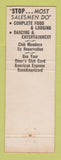 Matchbook Cover - Belmont Motor Inn Fairmont WV Caesar's Supper Club WEAR