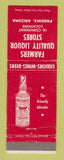 Matchbook Cover - Farmers Liquor Stores Phoenix AZ Wolfschmidts Vodka WORN BACK