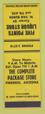 Matchbook Cover - Five Points Liquor Store Phoenix AZ WORN BACK