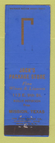 Matchbook Cover - Jack's Package Liquor Mission TX WORN BACK
