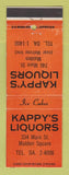 Matchbook Cover - Kappy's Liquor Store Madlen MA DD BEAN WORN BACK