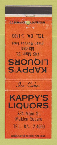 Matchbook Cover - Kappy's Liquor Store Madlen MA DD BEAN WORN BACK