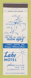 Matchbook Cover - Lake Motel Clarksville VA