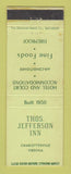 Matchbook Cover - Thomas Jefferson Inn Charlottesville VA
