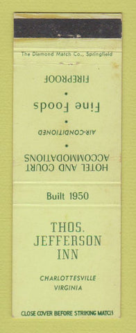 Matchbook Cover - Thomas Jefferson Inn Charlottesville VA
