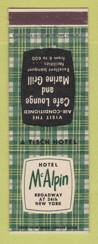 Matchbook Cover - Hotel McAlpin New York City