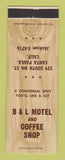 Matchbook Cover - B&L Motel Coffee Shop Santa Paula CA