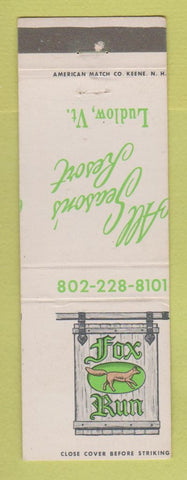 Matchbook Cover - Fox Run Resort Ludlow VT MISCUT