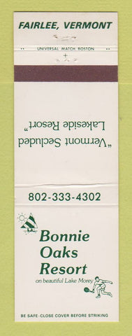 Matchbook Cover - Bonnie Oaks Resort Fairlee VT