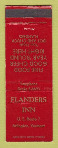 Matchbook Cover - Flanders Inn Arlington VT