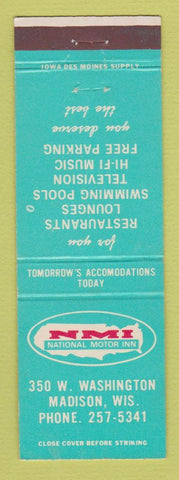 Matchbook Cover - National Motor Inn Madison WI