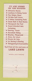Matchbook Cover - Lake Lawn Lodge Delavan WI