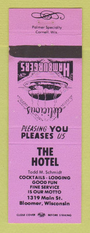 Matchbook Cover - The Hotel Bloomer WI WEAR