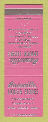 Matchbook Cover - Roseville Liquor Store  MN WORN BACK