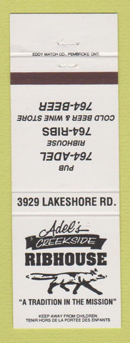 Matchbook Cover - Adel's Creekside Ribhouse Liquor