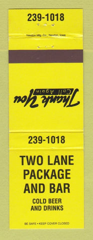 Matchbook Cover - Two Lane Package Liquor Bar