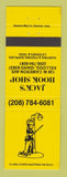 Matchbook Cover - Jack's Hook Shop Kellogg ID YELLOW