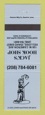 Matchbook Cover - Jack's Hook Shop Kellogg ID BLUE