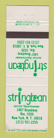 Matchbook Cover - Stringbean Junior Sportswear Clothes New York City