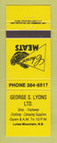 Matchbook Cover - George Lyons Grocery shoes clothes Lutes Mountain NB