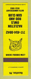 Matchbook Cover - Hazleton Owls Rod Gun Club PA 1993 YELLOW