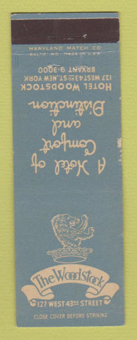 Matchbook Cover - Woodstock Hotel New York City