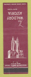 Matchbook Cover - Waldorf Astoria Hotel New York City