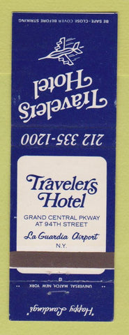 Matchbook Cover - Travelers Hotel La Guardia Airport New York City