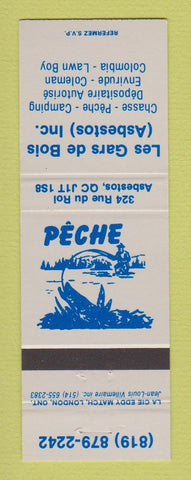 Matchbook Cover - Les Gars de Bois Asbestos QC Boat Motors