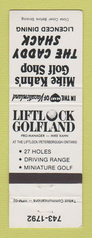 Matchbook Cover - Mike Kahn's Golf Shop Caddy Shack Peterborough ON WEAR