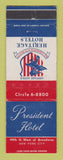 Matchbook Cover - President Hotel New York City WEAR
