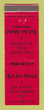 Matchbook Cover - Bel Air Motel Santa Barbara CA