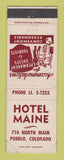 Matchbook Cover - Hotel Maine Pueblo Colorado WEAR
