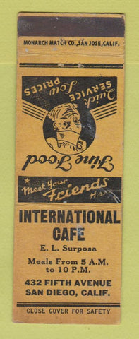 Matchbook Cover - International Cafe San Diego CA WEAR