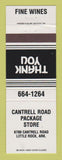 Matchbook Cover - Cantrell Road Package Store Liquor Little Rock AR