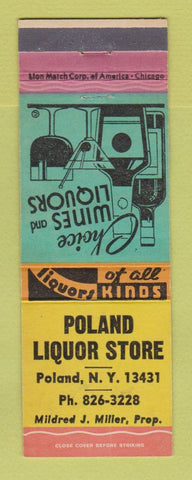 Matchbook Cover - Poland Liquor Store Poland NY