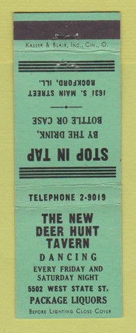 Matchbook Cover - Deer Hut Tavern Liquor Rockford IL