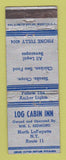 Matchbook Cover - Log Cabin Inn North LaFayette NY WEAR