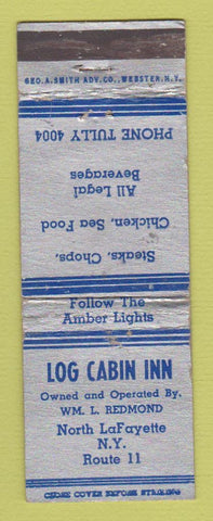 Matchbook Cover - Log Cabin Inn North LaFayette NY WEAR