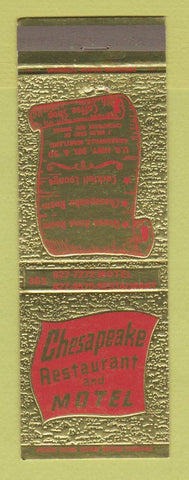 Matchbook Cover - Chesapeake Restaurant Motel Grasonville MD