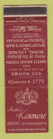 Matchbook Cover - Hotel Kenmore Boston MA WORN