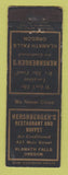 Matchbook Cover - Hershberger's Restaurant Buffet Klamath Falls OR WEAR