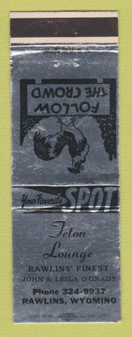Matchbook Cover - Teton Lounge Rawlins WY WEAR