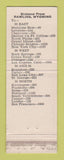 Matchbook Cover - Teton Lounge Rawlins WY WEAR
