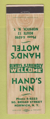 Matchbook Cover - Hand's Inn Motel Norwich NY